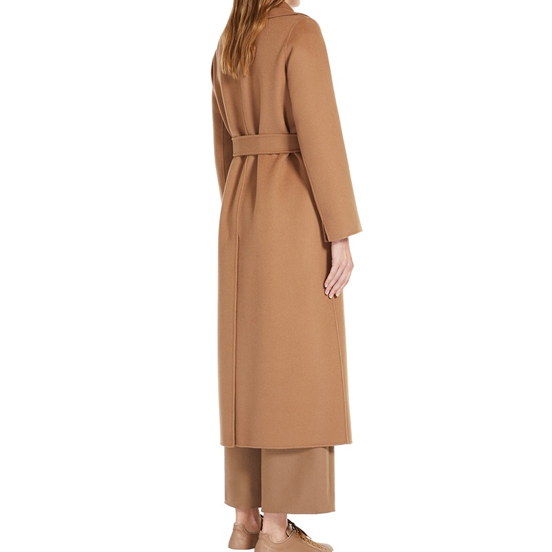 商品Max Mara|MaxMara/麦丝玛拉 'S女士驼色羊毛配腰带长款浴袍大衣,价格¥3310,第2张图片详细描述