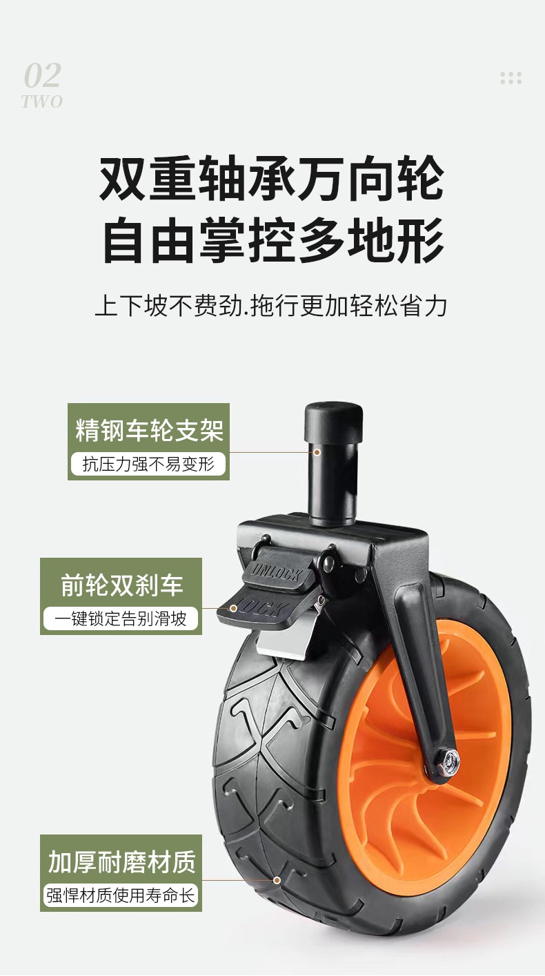 商品[国内直发] YeeCollene|易可邻户外露营拖车家用购物车折叠拉杆车便携地摊车野营车露营车,价格¥585,第3张图片详细描述