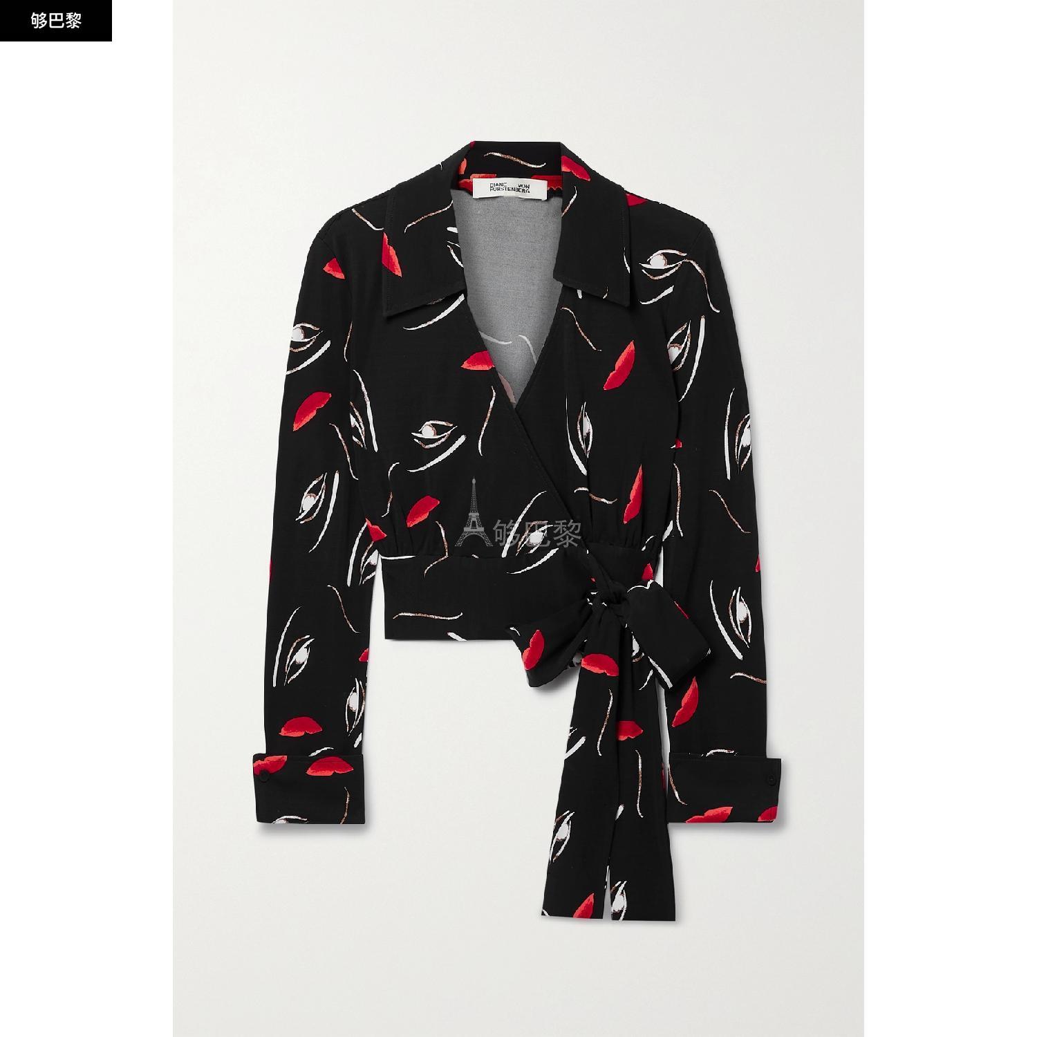 商品Diane von Furstenberg|【特惠5.0折】包邮包税【预售7天发货】 DIANE VON FURSTENBERG 23秋冬 女士 长袖衬衫 Bobbie 印花弹力平纹布围裹式上衣 1647597289317282 DVFBL4Q015FFACE ,价格¥1897,第4张图片详细描述
