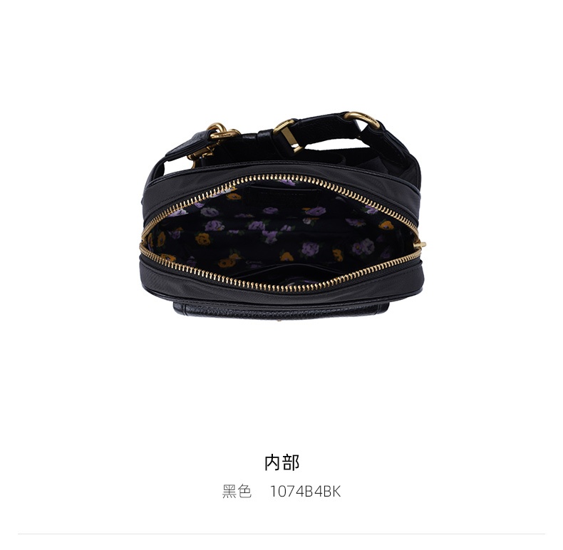 商品Coach|COACH 女士尼龙配皮单肩斜挎腰包 1074B4BK,价格¥1102,第5张图片详细描述
