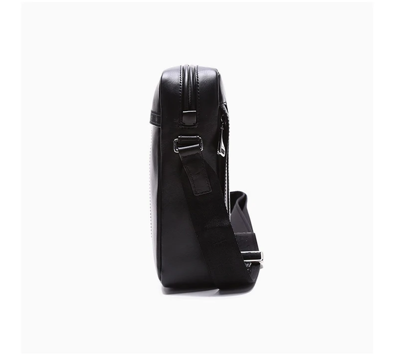 商品Bally|BALLY 男士黑色牛皮单肩斜挎包邮差包黑色红白条纹 6240274,价格¥3704,第7张图片详细��描述