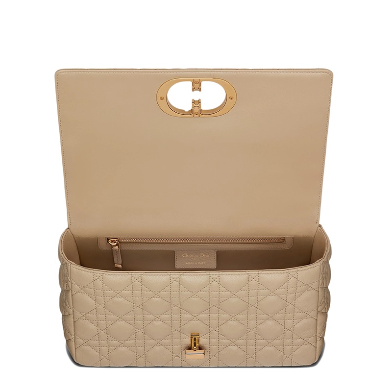 商品Dior|DIOR/迪奥 2021年春夏款CARO系列 女士小号绳色Cannage小牛皮金扣金色链条斜跨单肩包,价格¥28487,第4张图片详细描述