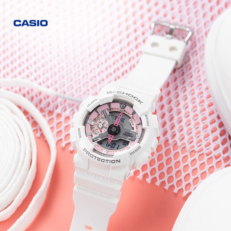 商品[国内直发] Casio|卡西欧手表GMA-S110MP 防震 防磁 200M防水 自动LED照明 世界时间（48个城市）倒计时 全自动日历 12/24小时时制功能,价格¥1379,第4张图片详细描述