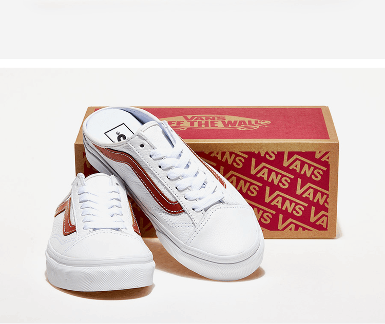 商品Vans|【Brilliant|包邮包税】万斯 STYLE 36 MULE  运动鞋 无带 半拖  VN0A7Q5YB9E (LEATHER) TRUE WHITE/BOMBAY BROWN,价格¥286,第3张图片详细描述