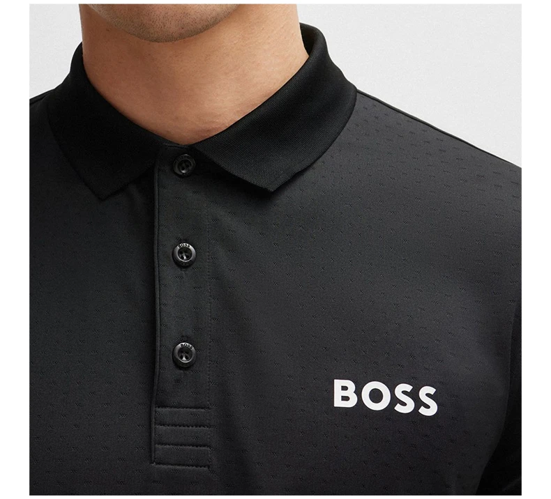 商品Hugo Boss|HUGO BOSS 黑色男士POLO衫 50513007-001,价格¥621,第8张图片详细描述