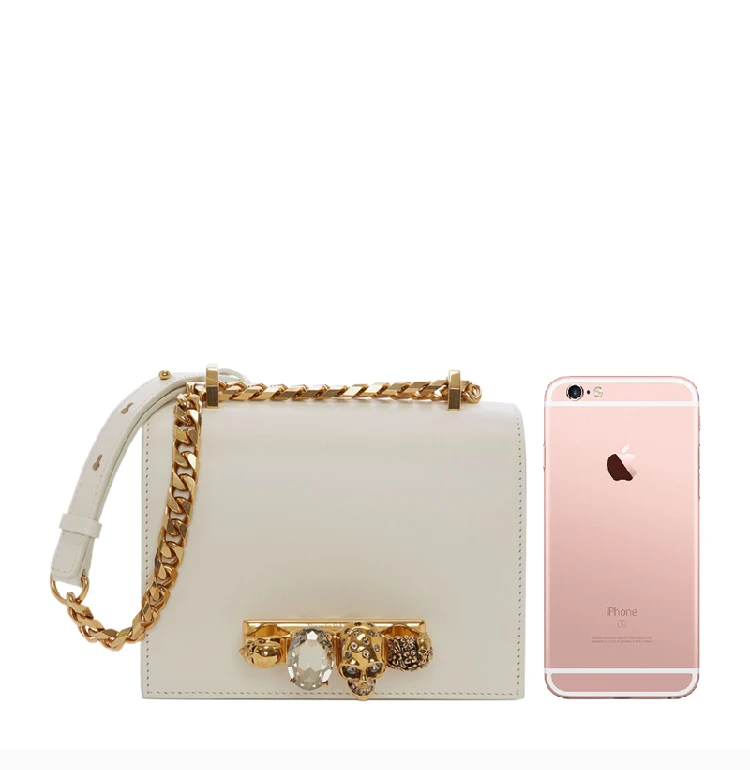 商品[国内直发] Alexander McQueen|Alexander McQueen 亚历山大·麦昆 女士白色单肩斜挎小方包 558541-CMO0T-9004,价格¥8484,第4张图片详细描述