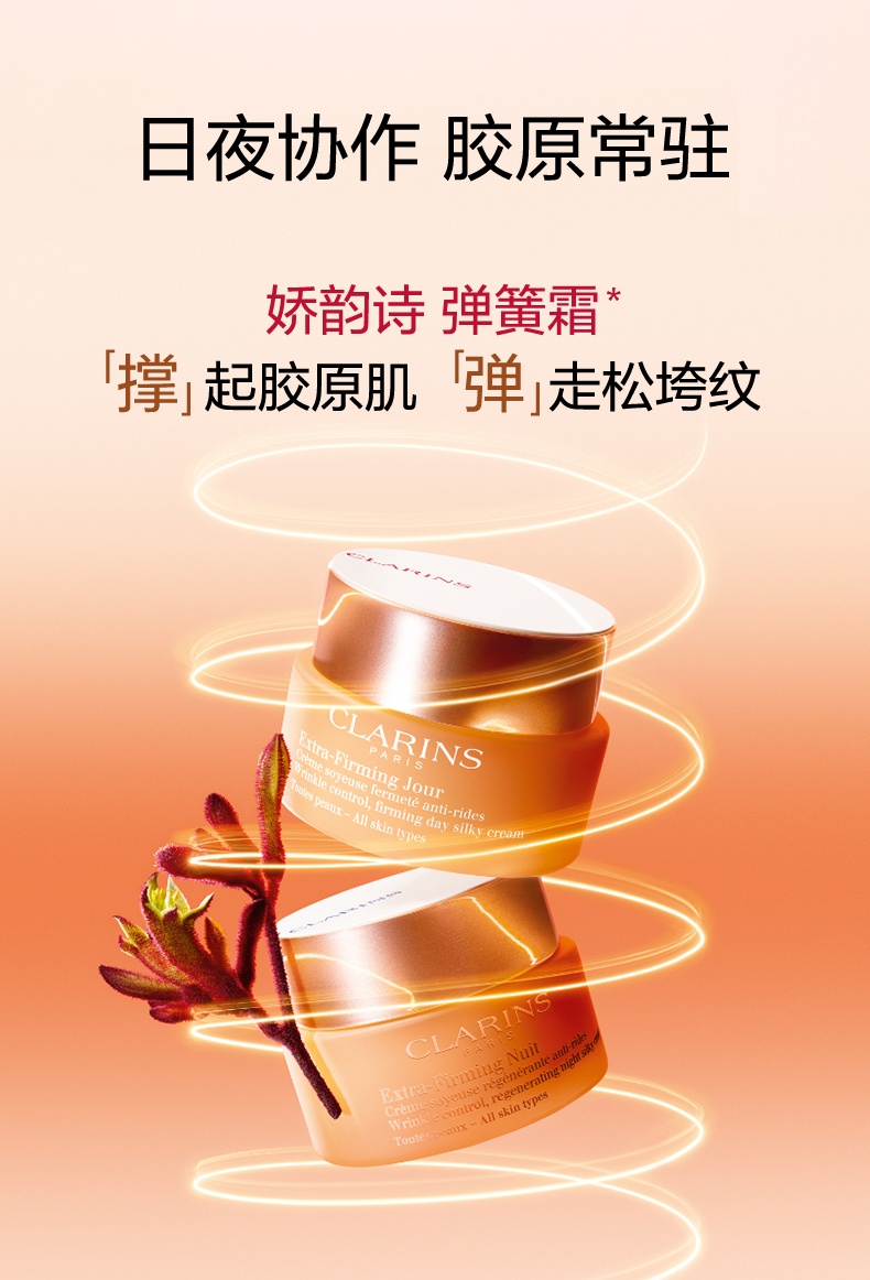 商品Clarins|娇韵诗弹簧面霜焕颜紧致弹力日晚霜套装早晚霜50ml,价格¥870,第4张图片详细描述