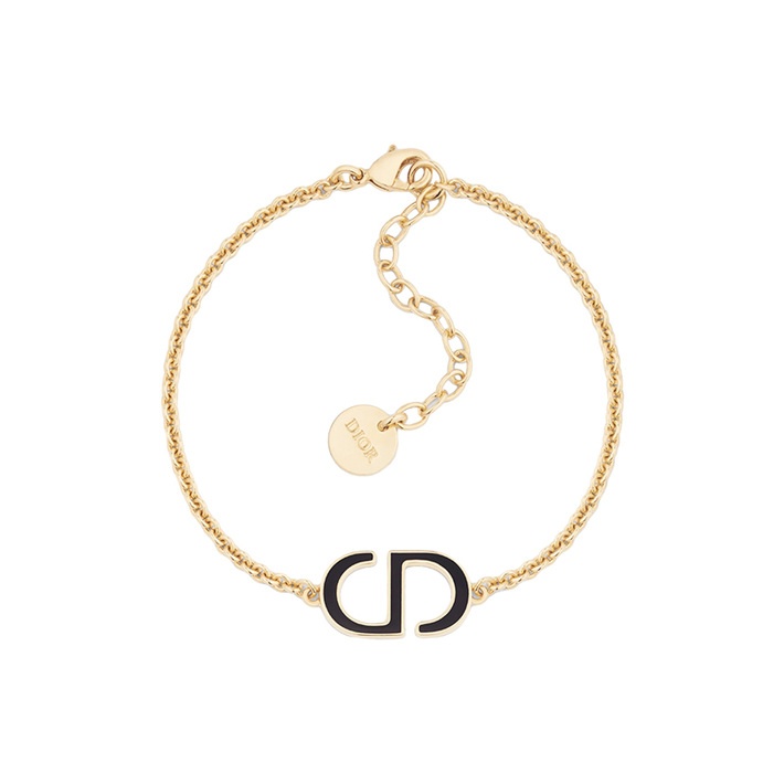 商品Dior|Dior/迪奥 23年新款 PETIT CD女士金色饰面金属黑色涂漆装饰手链,价格¥3108,第3张图片详细描述