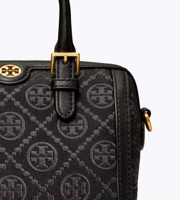 商品Tory Burch|TB汤丽柏琦T MONOGRAM 迷你提花酒桶包拉链开合手提单肩斜挎桶包（香港仓发货）,价格¥2605,第37张图片详细描述