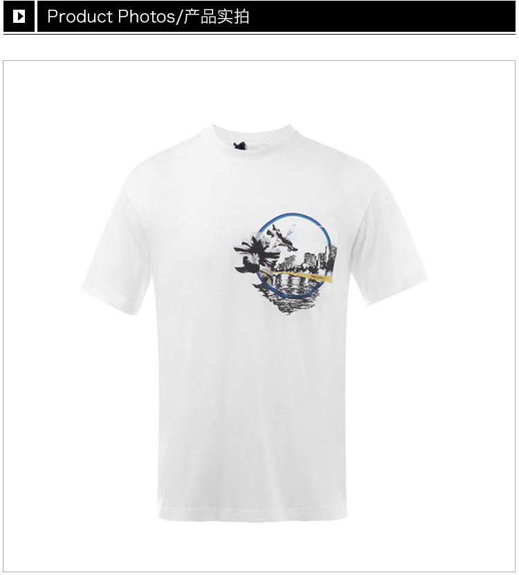 商品Prada|Prada 普拉达 白色圆领男士短袖T恤 UJN400-1MWE-F0009,价格¥1461,第6张图片详细描述