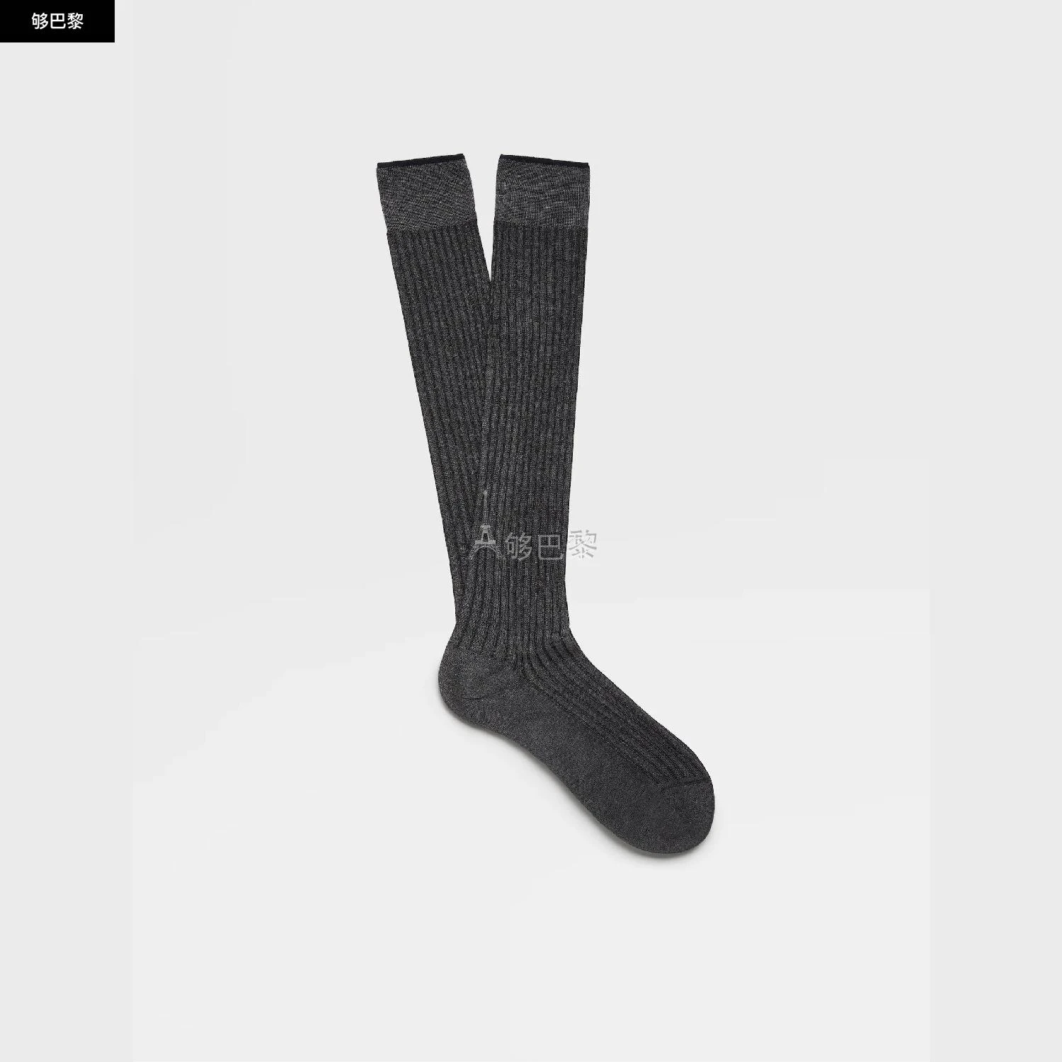 商品Zegna|包邮包税【预售7天发货】 ZEGNA杰尼亚 23秋冬 男士 袜子 ETNA GREY RIBS MID CALF SOCKS N5V40-529-022,价格¥512,第3张图片详细描述