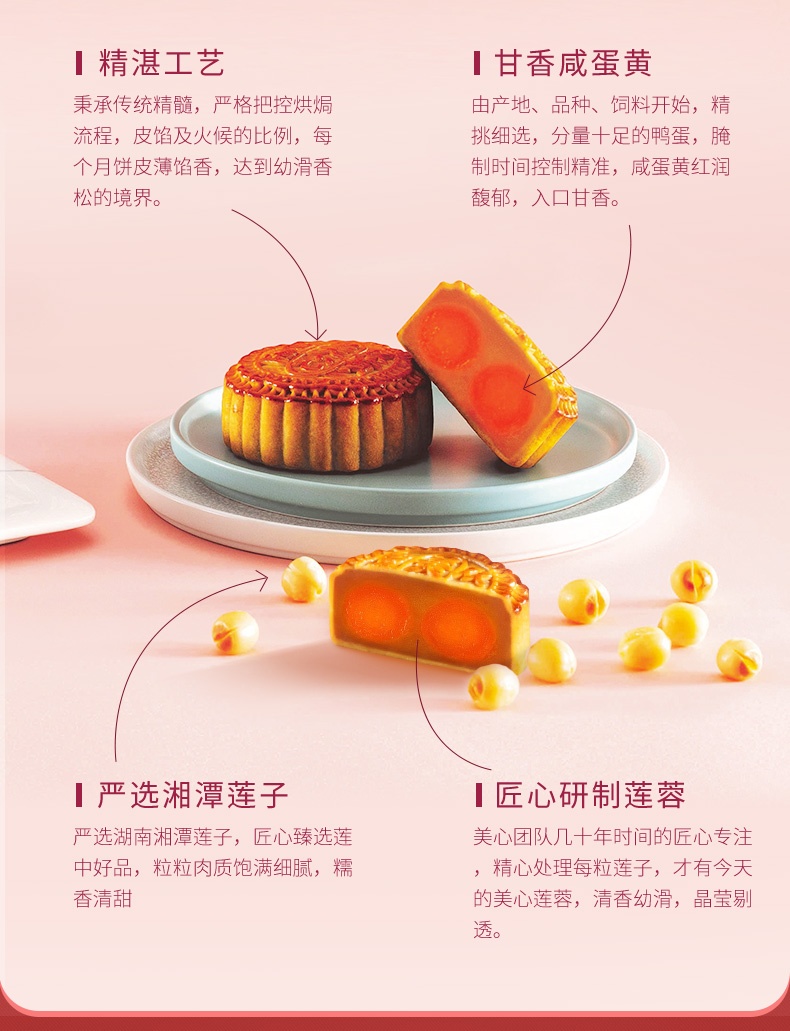 商品MEIXIN|[港版]美心双黄白莲蓉月饼礼盒蛋黄莲蓉港式广式特产中秋送礼,价格¥314,第6张图片详细描述