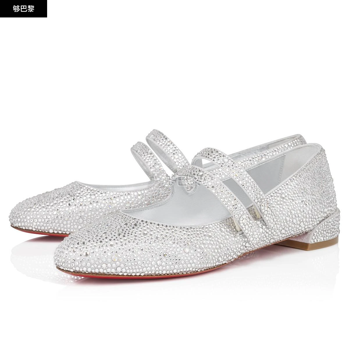 商品Christian Louboutin|【预售】 CL红底鞋 24秋冬 女士 低跟鞋 Sweet Jane Strass 1240216s352,价格¥19027,第4张图片详细描述