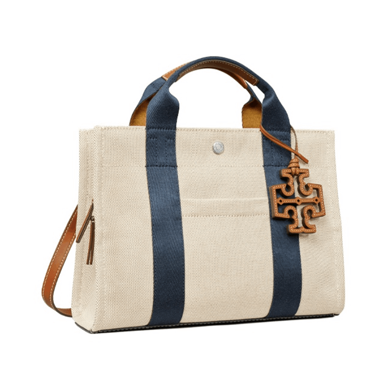 商品[国内直发] 【春节不打烊，国内现货速发】 Tory Burch|托里·伯奇TORY BURCH  奢侈品TB女包米色多色帆布配皮手提单肩包大号购物袋旅行包大容量托特包 89525-263,价格¥2069,第4张图片详细描述