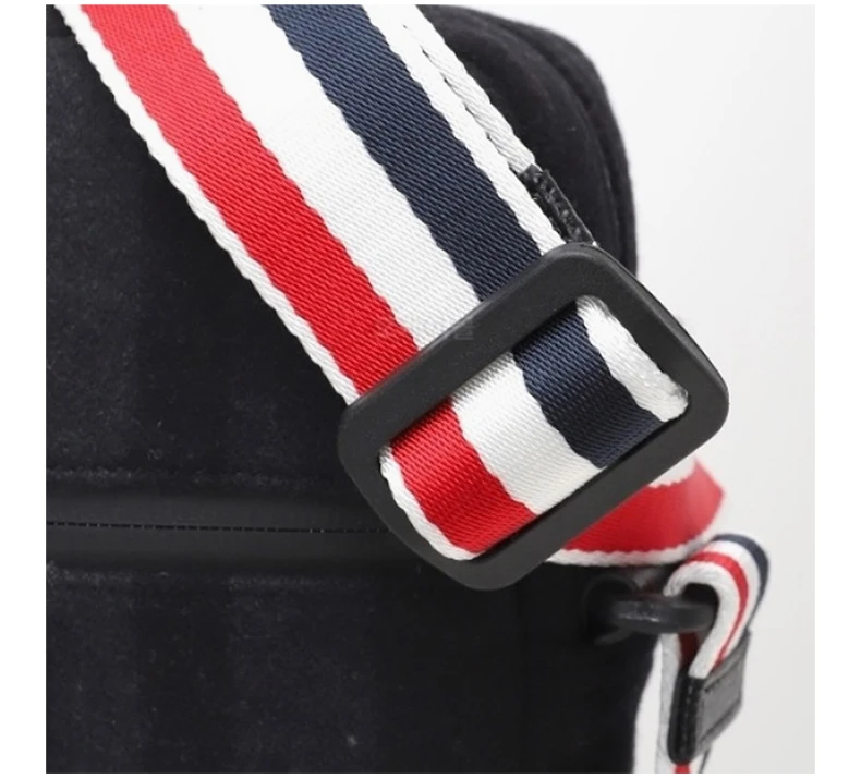 商品Thom Browne|THOM BROWNE 男士黑色双面4杠条纹背带相机包 MAG284A-07553-001,价格¥3733,第9张图片详细描述