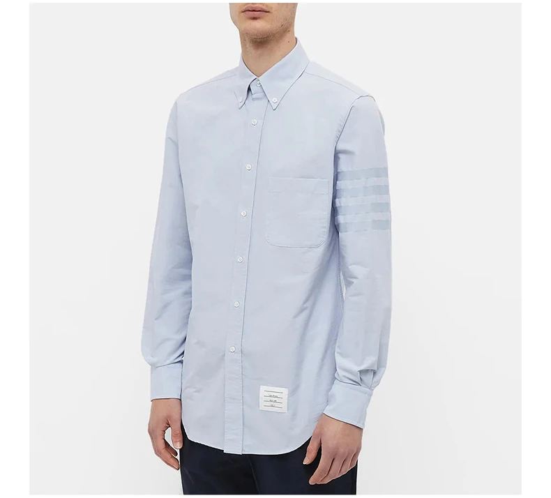 商品Thom Browne|THOM BROWNE 蓝色男士衬衫 MWL001A-06496-480,价格¥3183,第5张图片详细描述