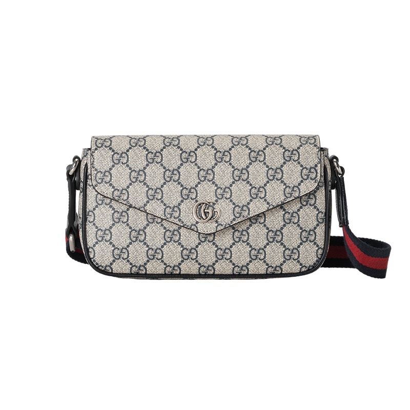 商品Gucci|古驰 23新款 OPHIDIA女士迷你米色/乌木色GG帆布配皮按扣开合斜挎包 76496196IWG8745（两色可选）,价格¥7992,第7张图片详细描述