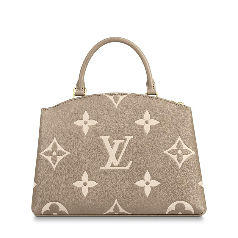 商品Louis Vuitton|预售十天 Louis Vuitton/路易威登 22春夏新款PETIT PALAIS系列 女士鸽子灰/奶油白老花压纹粒面牛皮革金扣金锁单肩斜挎手提包M58914,价格¥24447,第4张图片详细描述