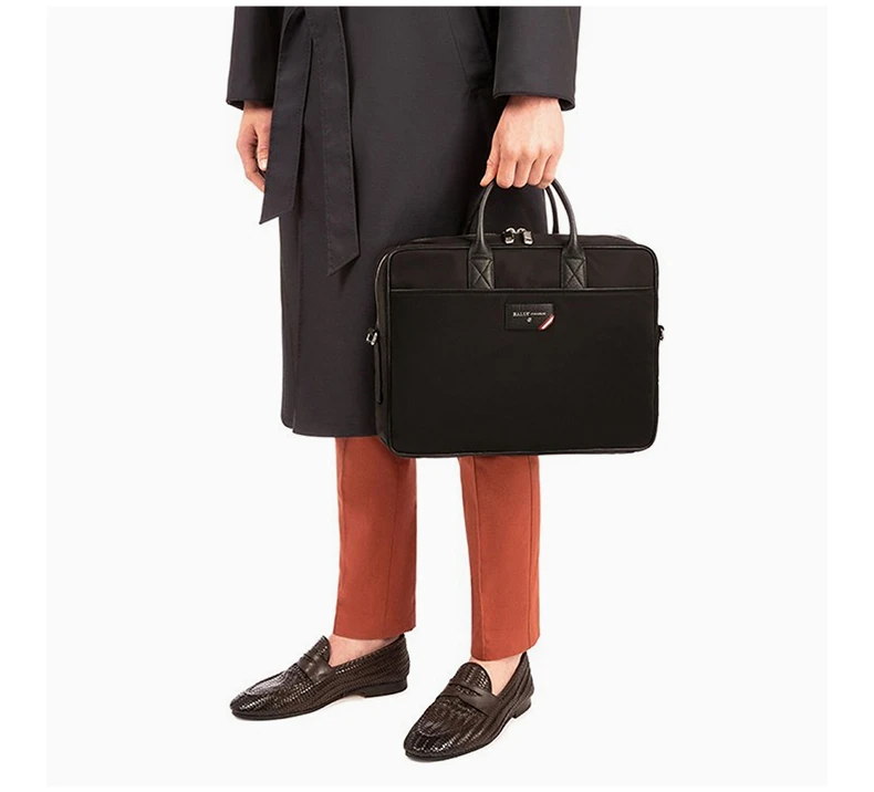 商品Bally|BALLY 男士黑色尼龙商务包 6236759,价格¥3489,第6张图片详细描述