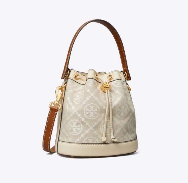 商品Tory Burch|TB汤丽柏琦T MONOGRAM中号水桶包女包（香港仓发货）,价格¥3349,第24张图片详细描述