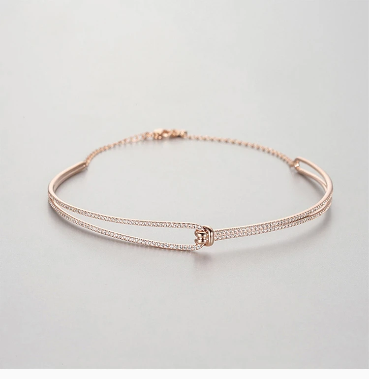 商品Swarovski|Swarovski 施华洛世奇 女士镀玫瑰金色束颈项链 5392925,价格¥363,第4张图片详细描述