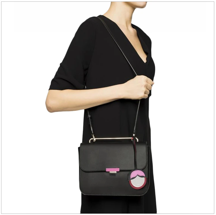 商品[国内直发] Furla|Furla 芙拉 女士黑色皮革翻盖单肩斜挎包 929537,价格¥1003,第6张图片详细描述