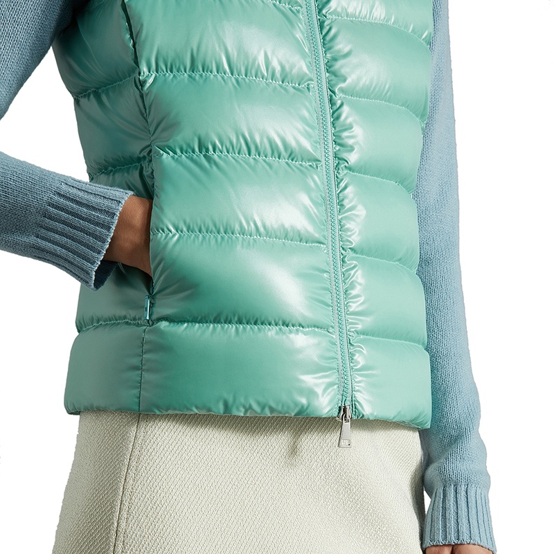 商品Moncler|Moncler/蒙克莱 22年秋冬新款 Ghany系列 女士玉绿色无袖羽绒服马甲H20931A525006895081B,价格¥5848,第6张图片详细描述