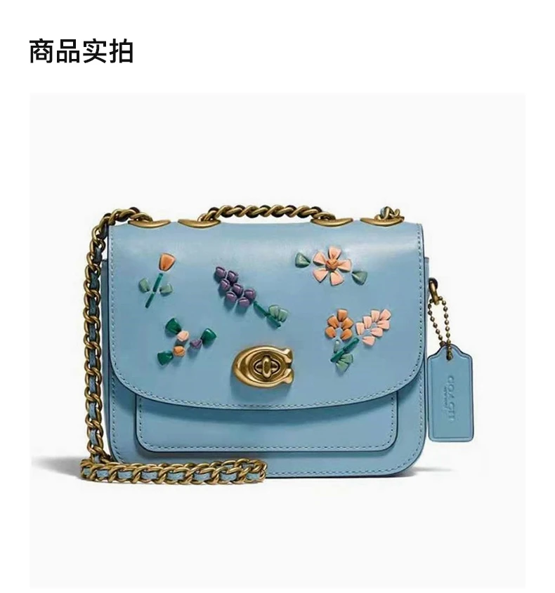 商品[国内直发] Coach|Coach(专柜) 女士蓝色印花链条单肩包 C3480B4AZ,价格¥1846,第3张图片详细描述