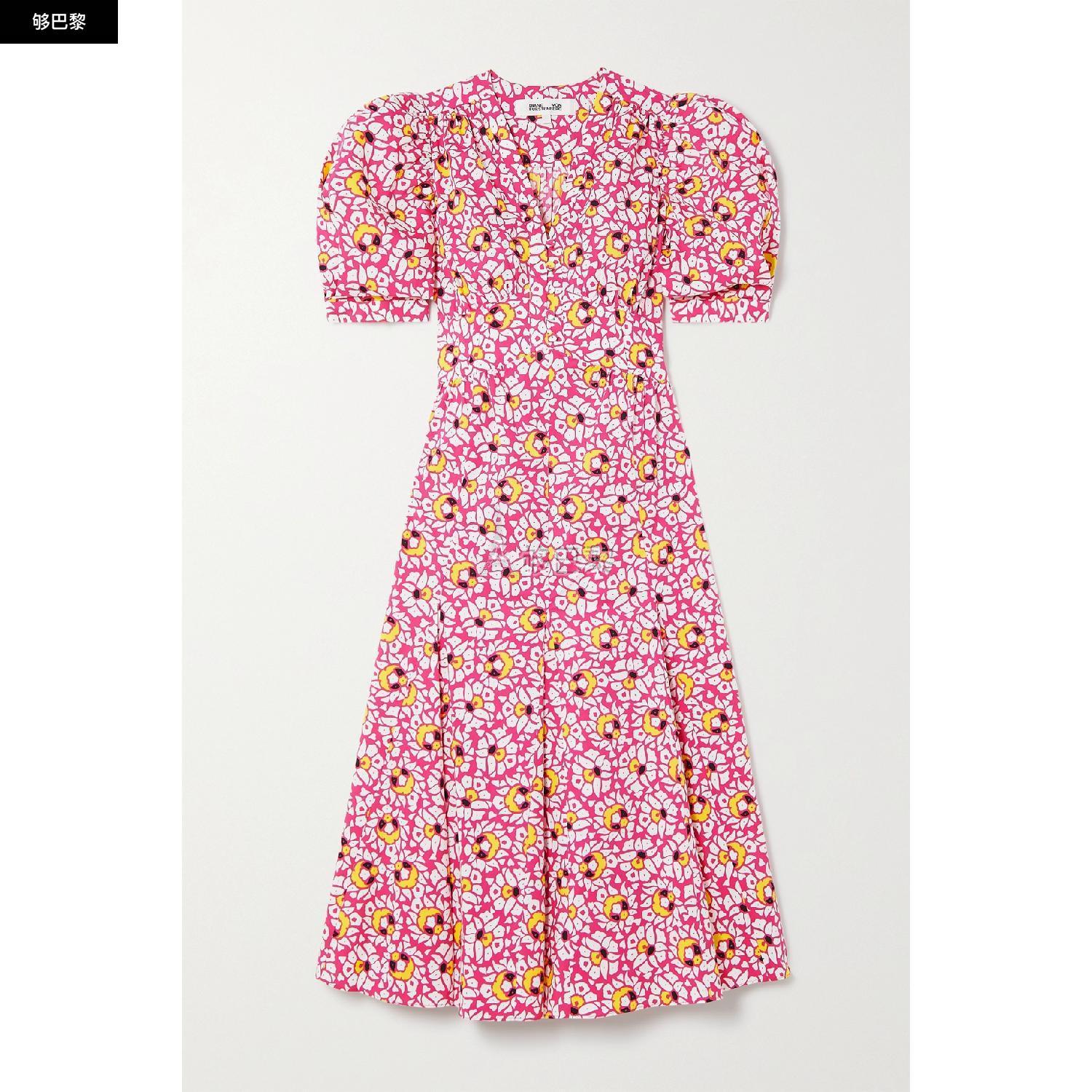商品Diane von Furstenberg|包邮包税【预售7天发货】 DIANE VON FURSTENBERG 23秋冬 女士 连衣裙 Melissa 印花弹力棉质府绸中长连衣裙 1647597303930872 DVFDS1R011PSSPK ,价格¥5602,第4张图片详细描述