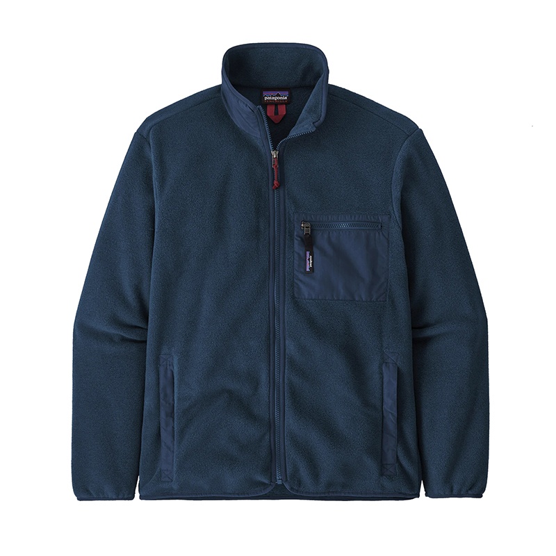 商品Patagonia|Patagonia/巴塔哥尼亚 男士海军蓝涤纶/抓绒混纺饰有尼龙口袋拉链抓绒夹克,价格¥1732,第2张图片详细描述