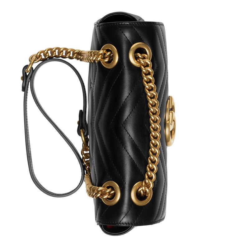 商品Gucci|GUCCI/古驰 经典款迷你GGMarmont女士绗缝小牛皮链条单肩斜挎包（2色可选）,价格¥15265,第6张图片详细描述