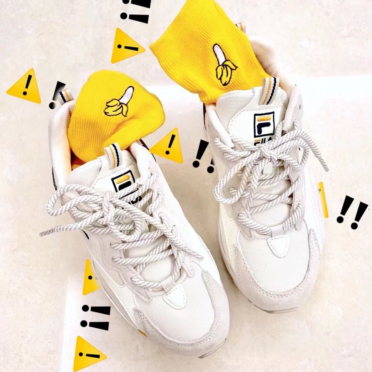 商品Fila|【享贝家】FILA 斐乐 黄泫雅Tracer系列复古跑鞋 男女同款 1RM01153D444,价格¥280,第4张图片详细描述