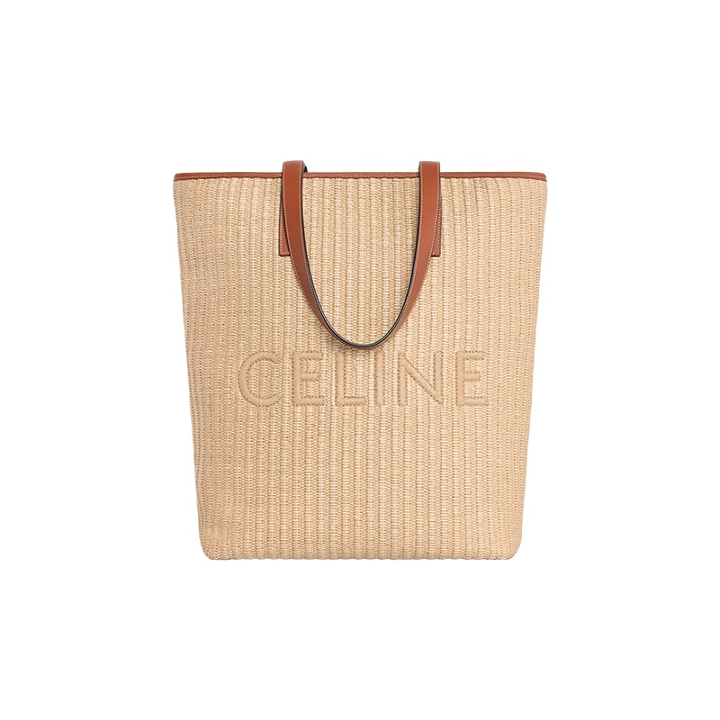 商品Celine|赛琳 23新款 MUSEUM男士自然色/棕褐色刺绣植物织物配皮手提包 ,价格¥12379,第4张图片详细描述
