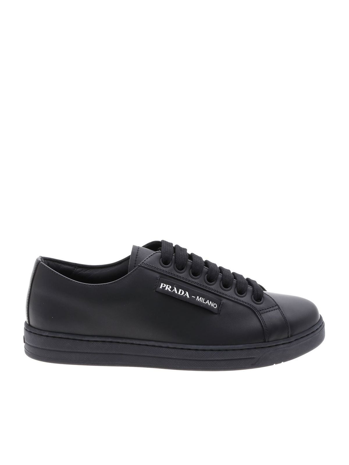 商品Prada|PRADA 男士黑色皮革休闲运动鞋 4E3319-6DT-F0002,价格¥2844,第3张图片详细描述