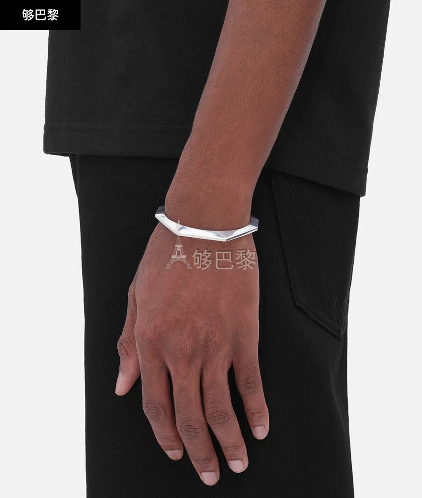 商品Bottega Veneta|【预售】 BV葆蝶家 24秋冬 男士 手镯 bracelet manchette facet 732342V50708117,价格¥7584,第4张图片详细描述