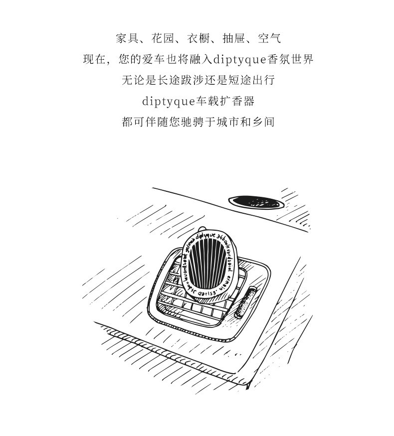 商品Diptyque|Diptyque蒂普提克全系列套装 车载扩香器2.1g 可开关,价格¥770,第9张图片详细描述