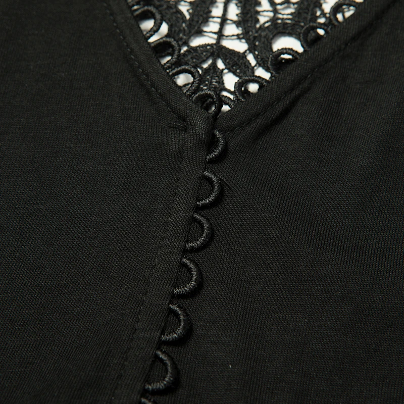 商品[国内直发] Sandro|SANDRO 黑色女士T恤 R130055P-BLACK,价格¥276,第2张图片详细描述