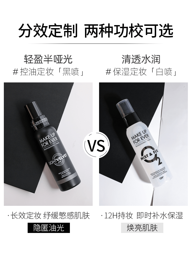 商品Make Up For Ever|makeupforever玫珂菲定妆喷雾玫珂菲黑瓶白瓶控油持妆干皮持久定妆100ML,价格¥140,第1张图片详细描述