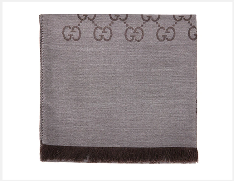 商品Gucci|GUCCI 古驰 中性深灰色羊毛中长款围巾 165904-3G646-1264,价格¥1089,第5张图片详细描述