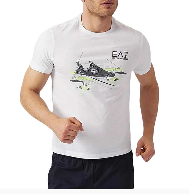 商品Emporio Armani|Emporio Armani 安普里奥 阿玛尼 男士白色印花短袖T恤 3ZPT50-PJM9Z-1100,价格¥440,第5张图片详细描述