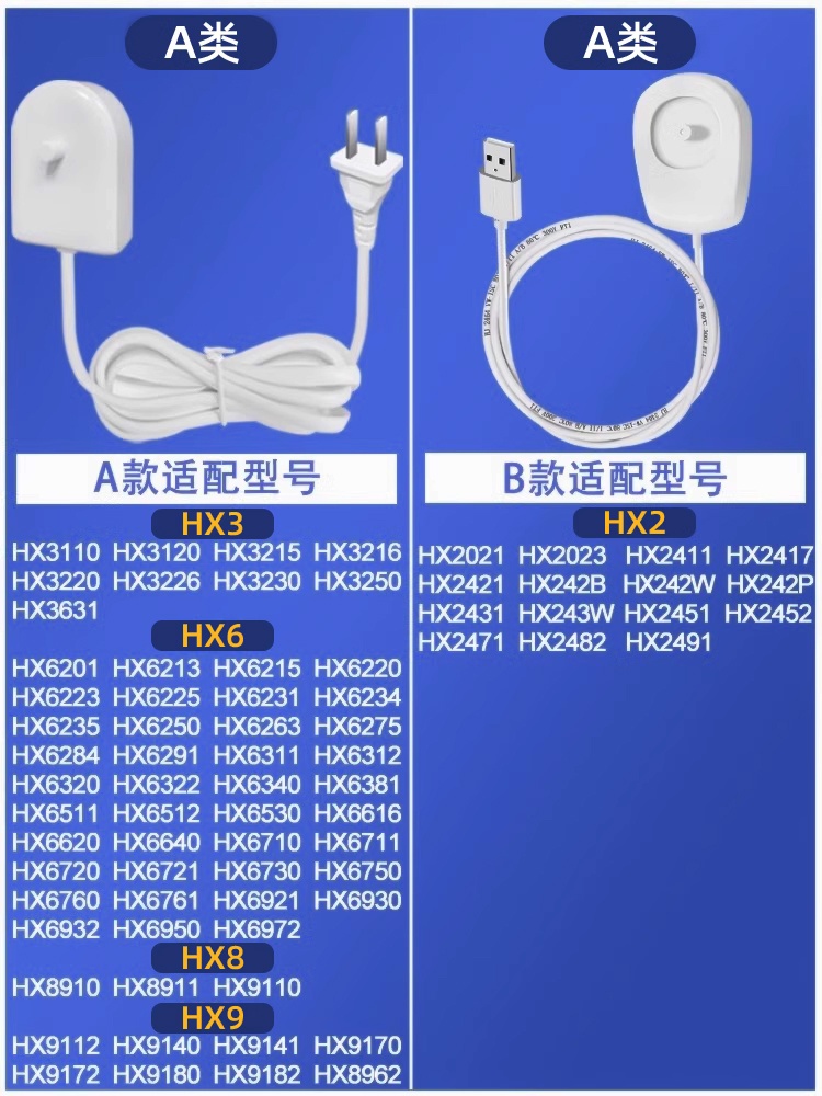 商品[国内直发] Philips|飞利浦电动牙刷充电器适配HX6730/3260a小羽刷hx2431充电底座6100,价格¥136,第1张图片详细描述