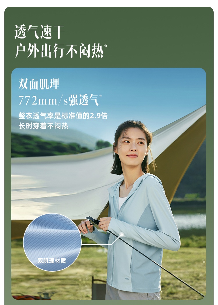 商品[国内直发] Beneunder|蕉下防晒衣女春夏户外专业防晒UPF50+防紫外线透气拉链连帽防晒服,价格¥212,第10张图片详细描述