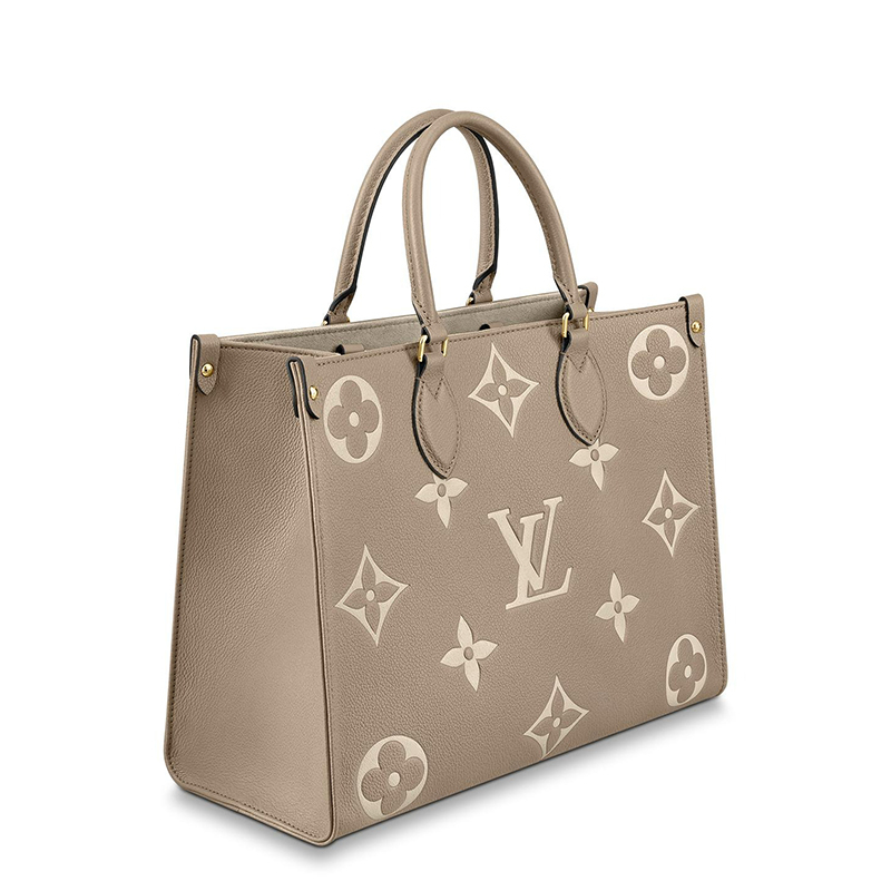 商品Louis Vuitton|预售十天 Louis Vuitton/路易威登 经典款ONTHEGO系列 女士中号大象灰/奶白色双色老花压纹粒面皮革单肩手提托特包M45494,价格¥25132,第5张图片详细描述