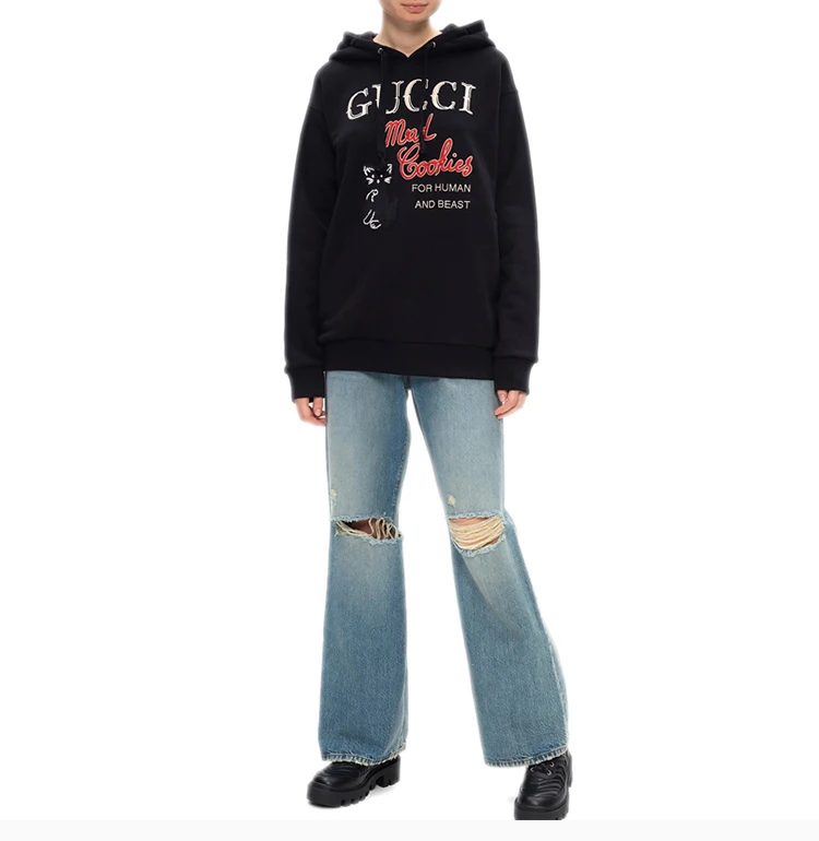 商品[国内直发] Gucci|GUCCI 古驰 女士黑色棉质卫衣/帽衫 615061-XJC0C-1082,价格¥11335,第7张图片详细描述