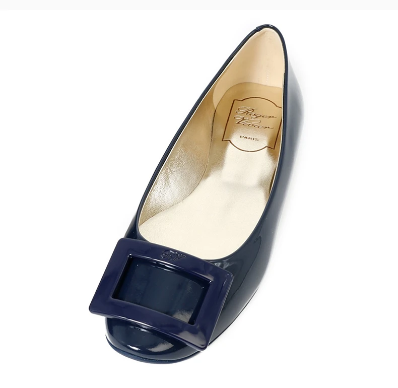 商品[国内直发] Roger Vivier|Roger Vivier 罗杰·维维亚 女士蓝色漆皮平底鞋 RVW20802070-D1P-U800,价格¥5852,第6张图片详细描述