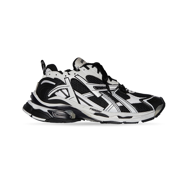 商品Balenciaga|巴黎世家 Runner系男灰黑色聚氨酯访旧运动鞋,价格¥7764,第3张图片详细描述