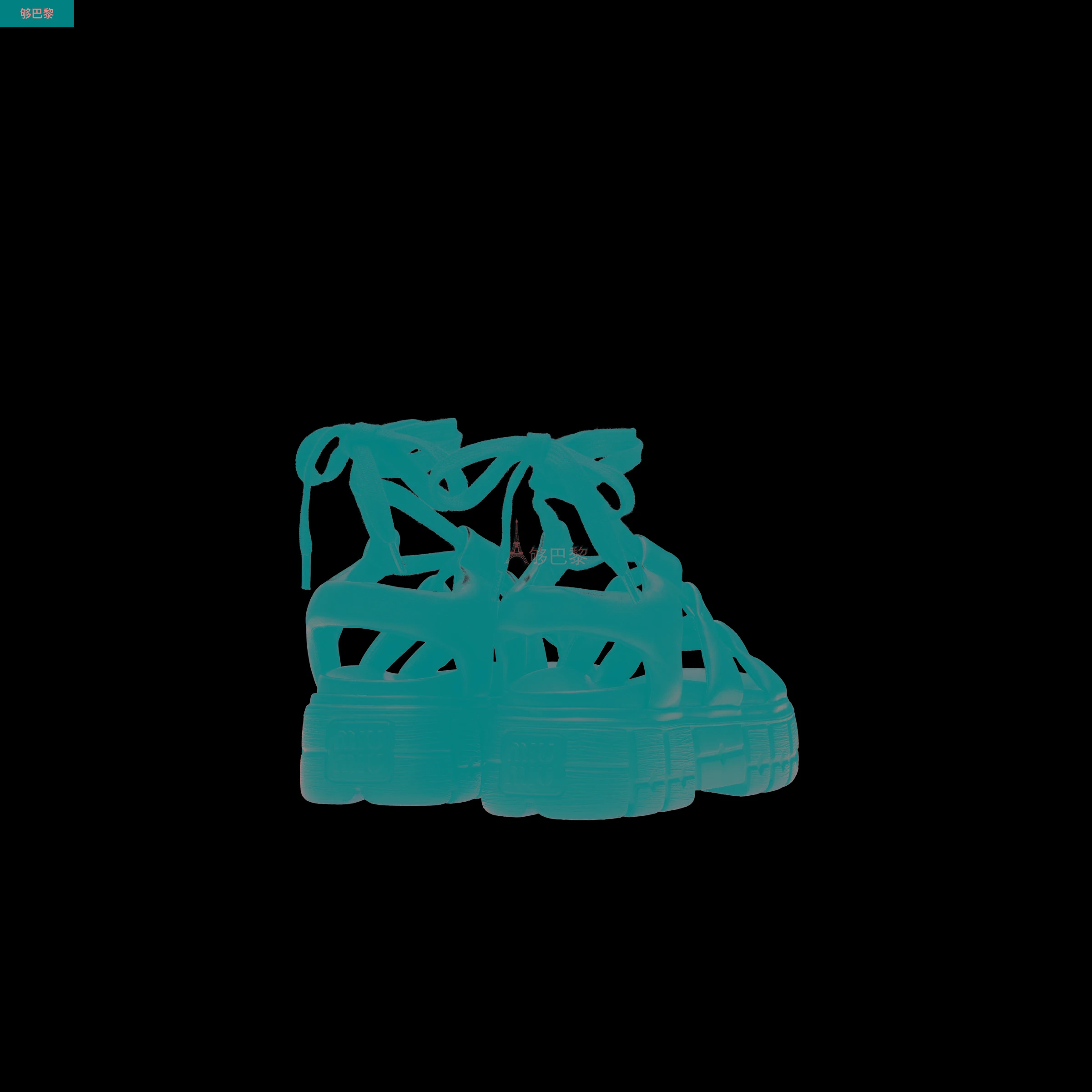 商品Miu Miu|包邮包税【预售7天发货】 MIUMIU缪缪 23秋冬 女士 厚底鞋 Sandales sportives en cuir nappa 5X881D_77F_F0002_F_050,价格¥7448,第6张图片详细描述
