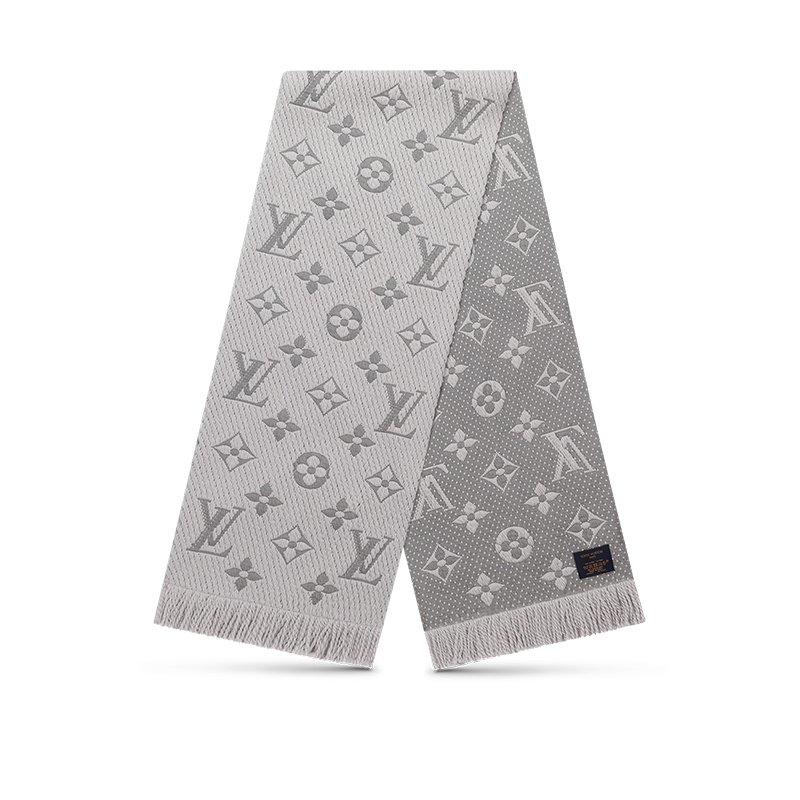 商品Louis Vuitton|Louis Vuitton/路易威登 女士珍珠灰色羊毛混纺老花围巾,价格¥3227,第2张图片详细描述