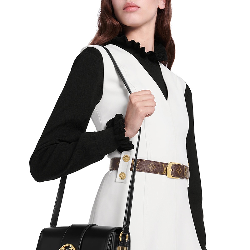 商品Louis Vuitton|预订款2-3周 Louis Vuitton/路易威登 女士Monogram帆布金扣椭圆花押字30毫米腰带M6919U,价格¥2916,第3张图片详细描述