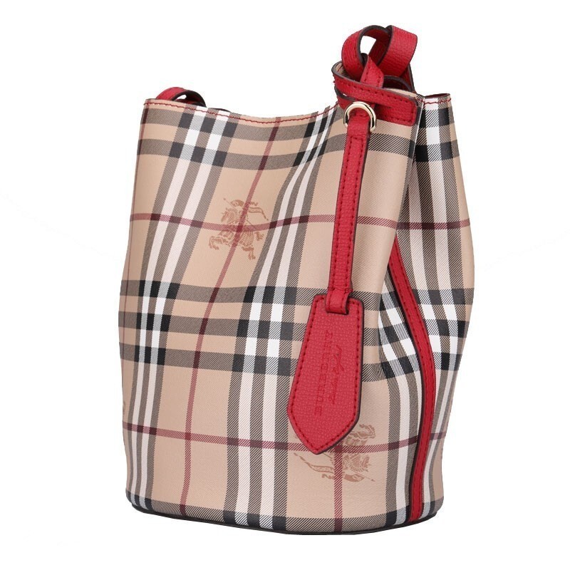 商品Burberry|【现货】博柏利经典格纹单肩包斜挎水桶包 两色可选,价格¥4435,第8张图片详细描述